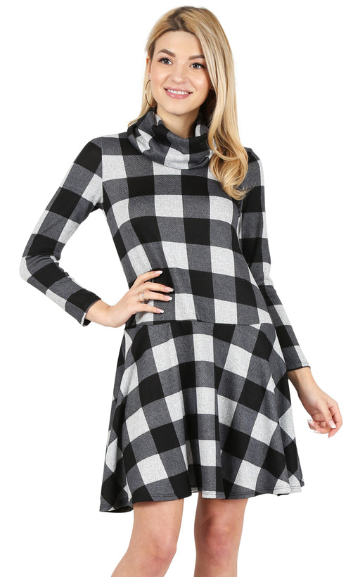 black - heather grey checkered