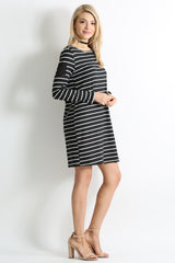 Load image into Gallery viewer, black ivory stripe