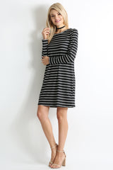 Load image into Gallery viewer, black ivory stripe