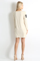 Load image into Gallery viewer, ivory mustard stripe