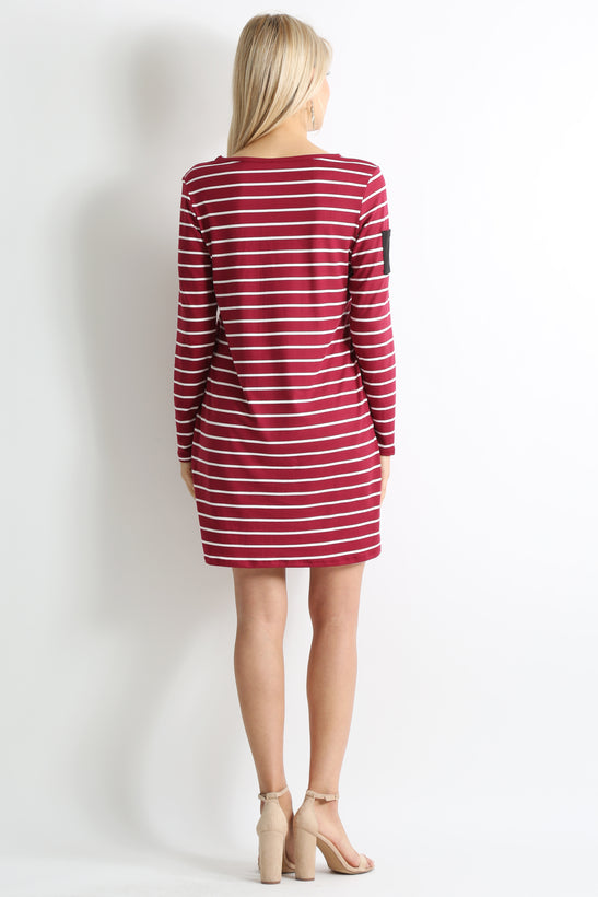 burgundy ivory stripe