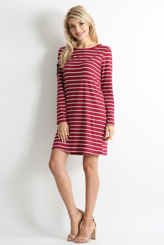 burgundy ivory stripe