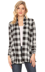 Load image into Gallery viewer, black - heather grey plaid
