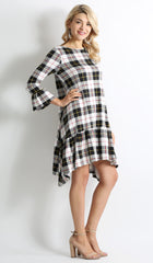 Load image into Gallery viewer, black ivory plaid