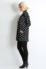 Load image into Gallery viewer, big black dots pocket ruched sleeve