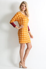 Load image into Gallery viewer, mustard plaid / burgundy sleeve