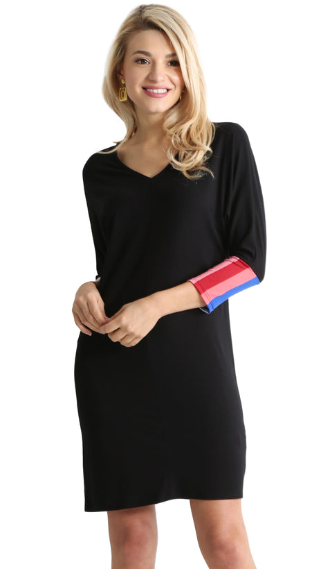 black / stripe sleeve