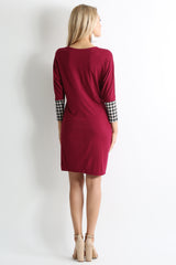 Load image into Gallery viewer, burgundy / black tan plaid sleeve