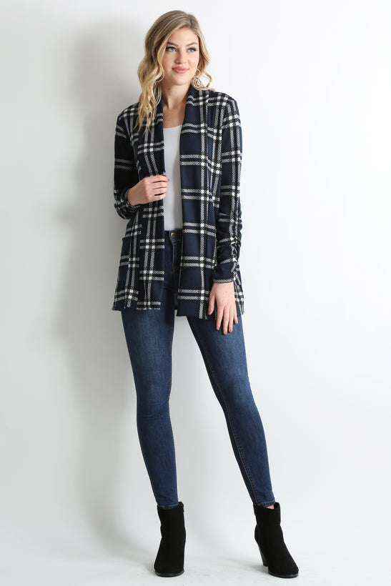 navy - black plaid