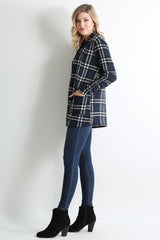 Load image into Gallery viewer, navy - black plaid