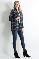 Load image into Gallery viewer, navy - black plaid