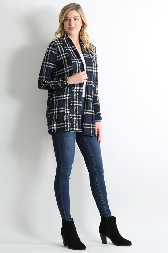 navy - black plaid