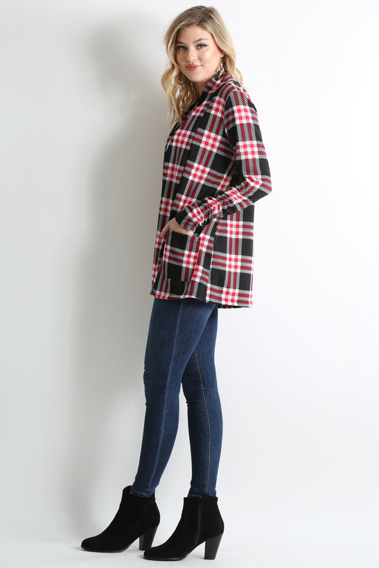 black - red plaid