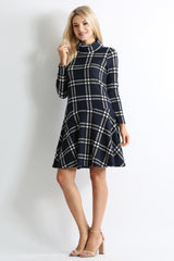 Load image into Gallery viewer, navy - black plaid