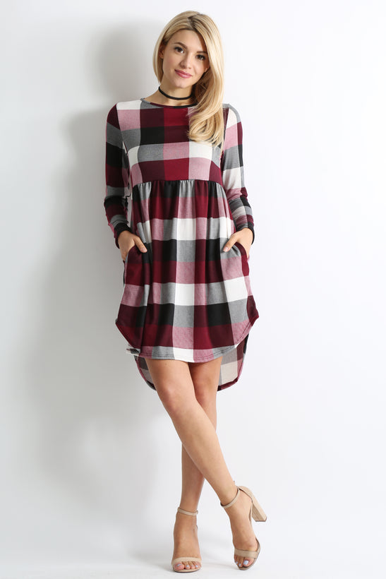 burgundy plaid