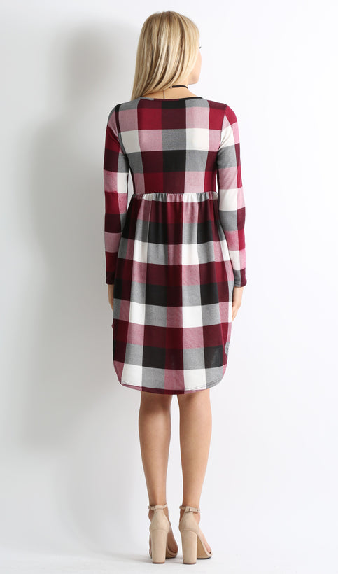 burgundy plaid