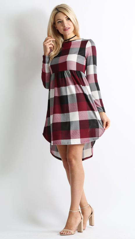 burgundy plaid