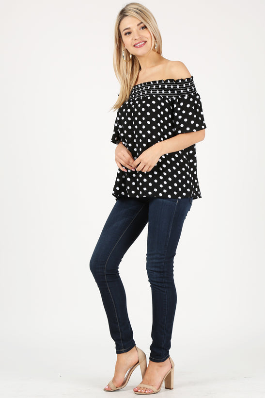 polka dot blck/whte