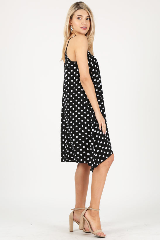 blck/whte polka dot print