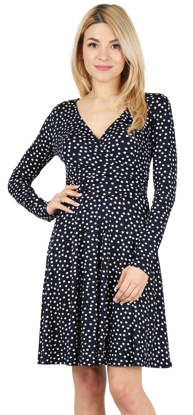 navy white polka dot