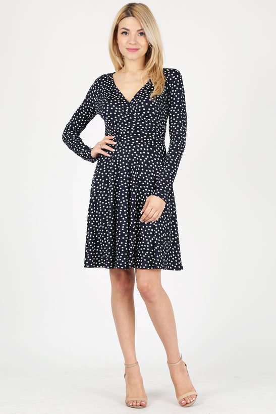 navy white polka dot