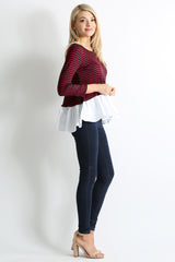 Load image into Gallery viewer, Share the Stripes Ruffle Top