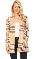 Load image into Gallery viewer, khaki plaid ruched sleeve