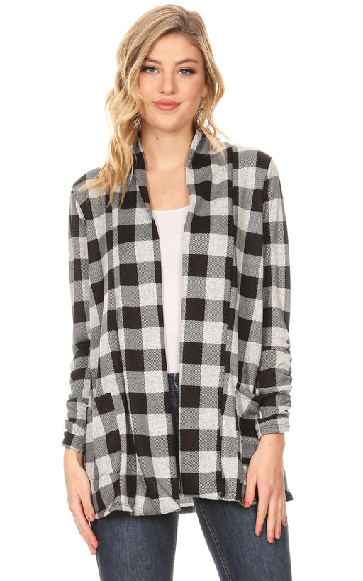 black - heather grey plaid