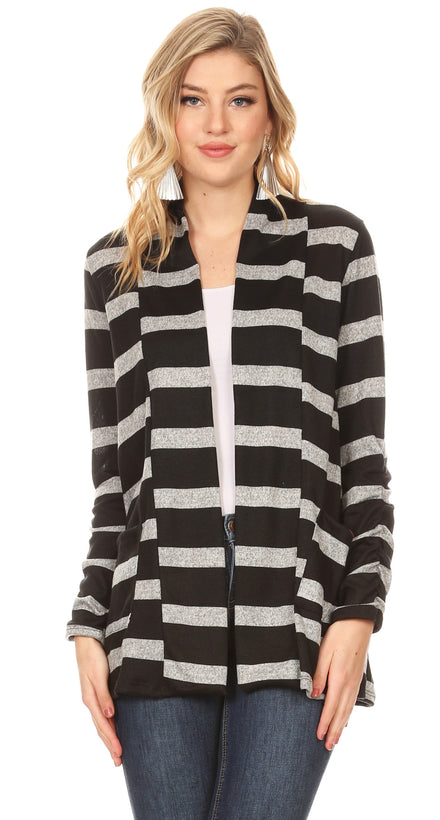 heather grey - black stripe