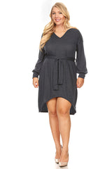 Load image into Gallery viewer, Try it Tied Puff Dress Plus Size