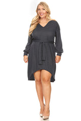 Load image into Gallery viewer, Try it Tied Puff Dress Plus Size