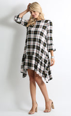 Load image into Gallery viewer, black ivory plaid