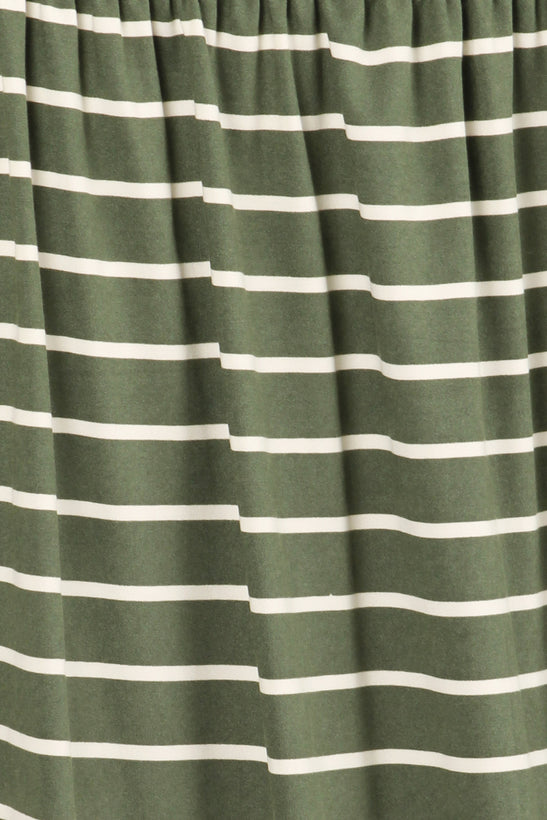 green stripe ankle-length