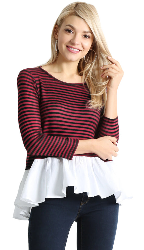 Share the Stripes Ruffle Top