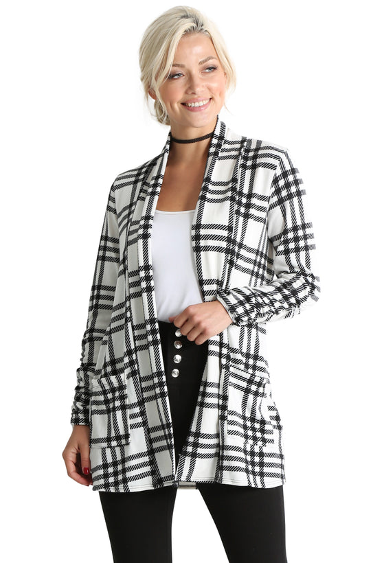 ivory - black plaid