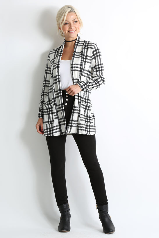 ivory - black plaid