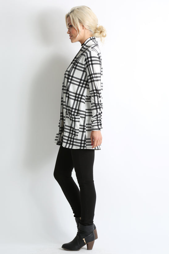 ivory - black plaid