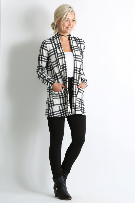 ivory - black plaid