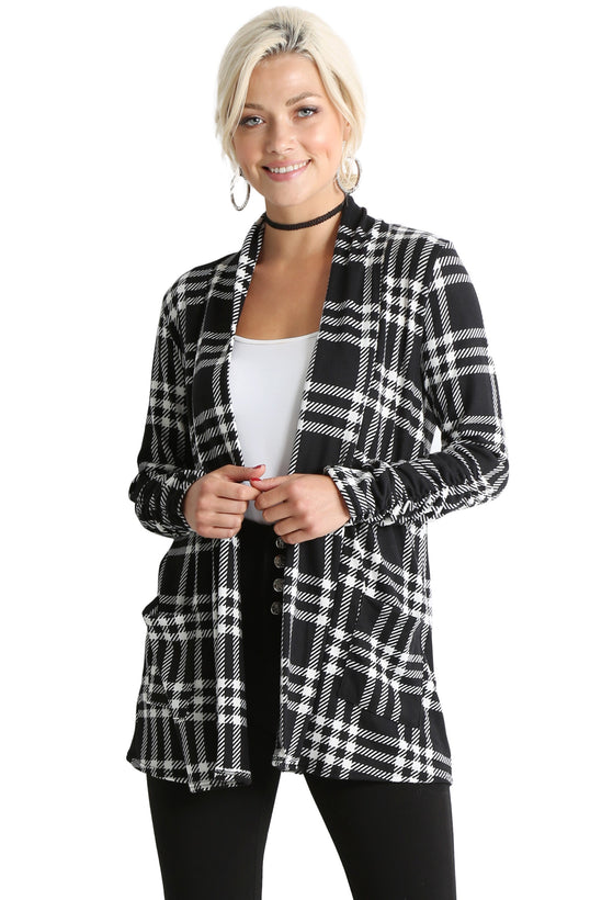 black - ivory plaid