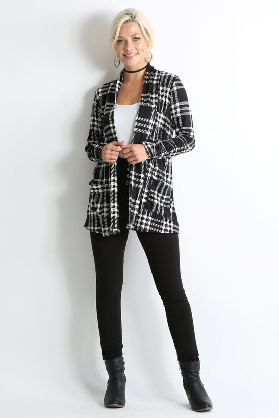 black - ivory plaid