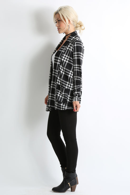 black - ivory plaid