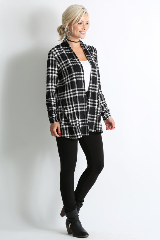 black - ivory plaid