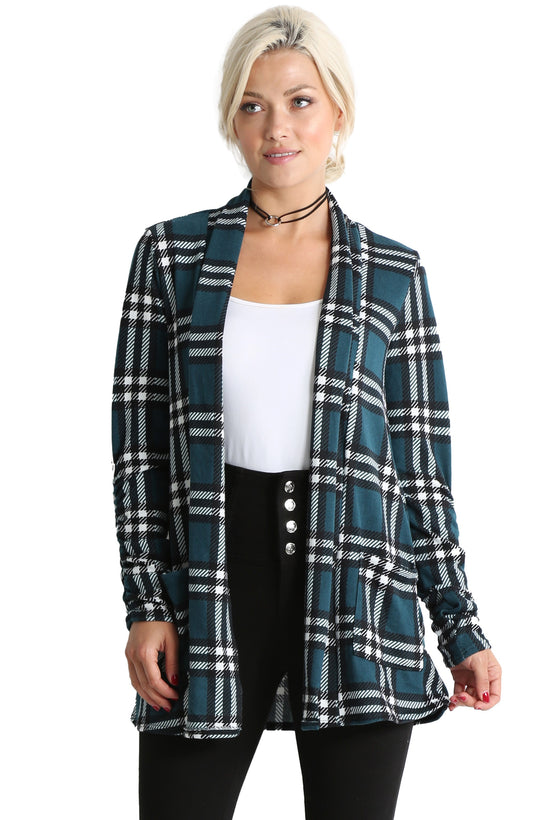 teal - ivory plaid