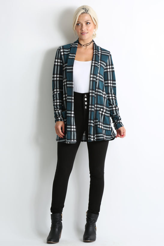 teal - ivory plaid