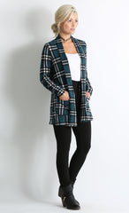 Load image into Gallery viewer, teal - ivory plaid