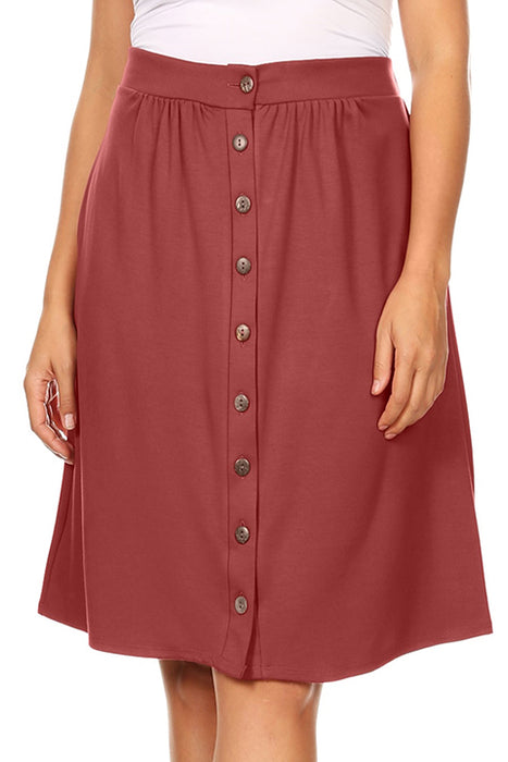 Button It Up Reg and Plus Size Skirt