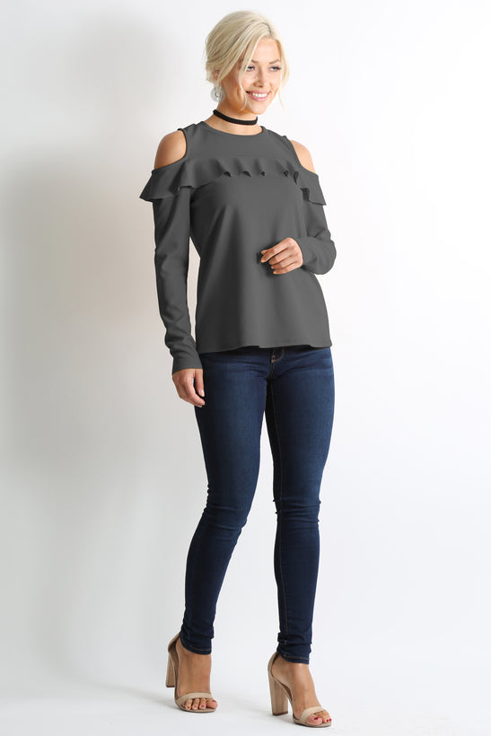 Flash the Shoulders Frill Top