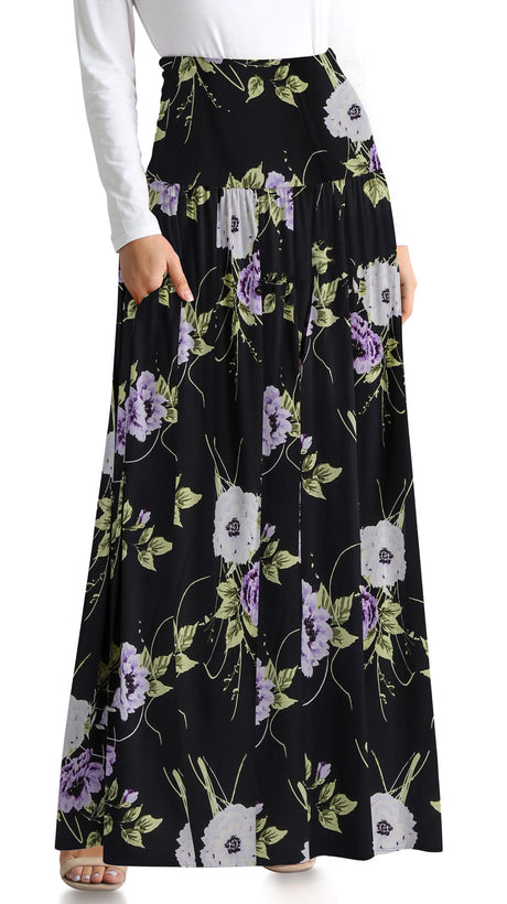 black lilac floral