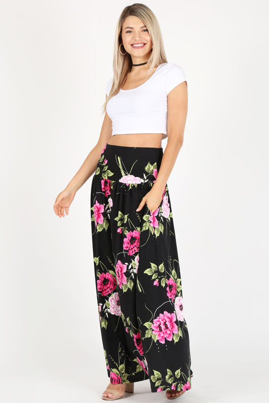 black pink floral
