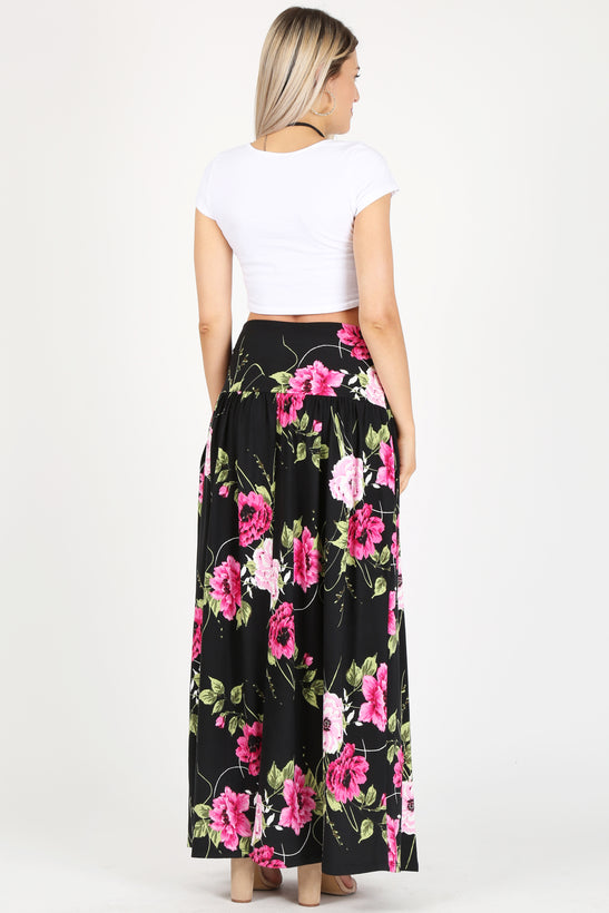 black pink floral